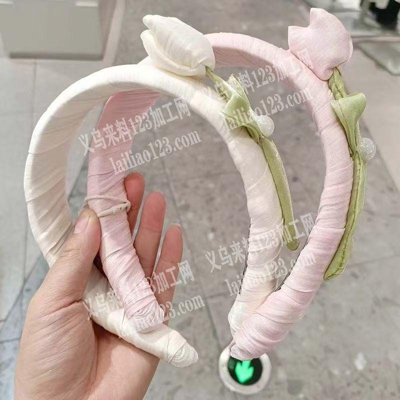 《可发外地》手工布艺绕布头箍手工发箍订单