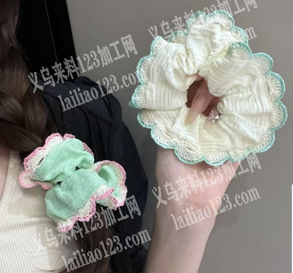 钩针花边的发圈订单，如图，这样的，寻找专