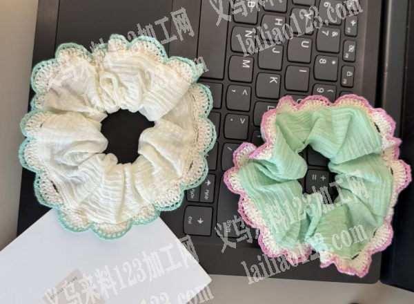 钩针花边的发圈订单，如图，这样的，寻找专
