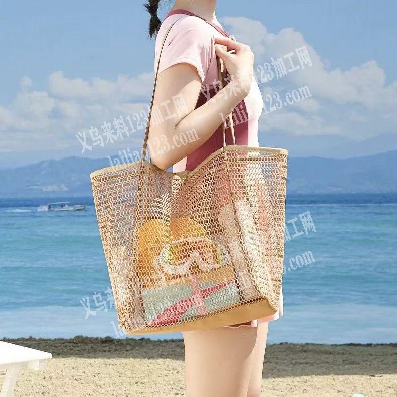 外贸网布收纳包手提包订单外发加工，如图，