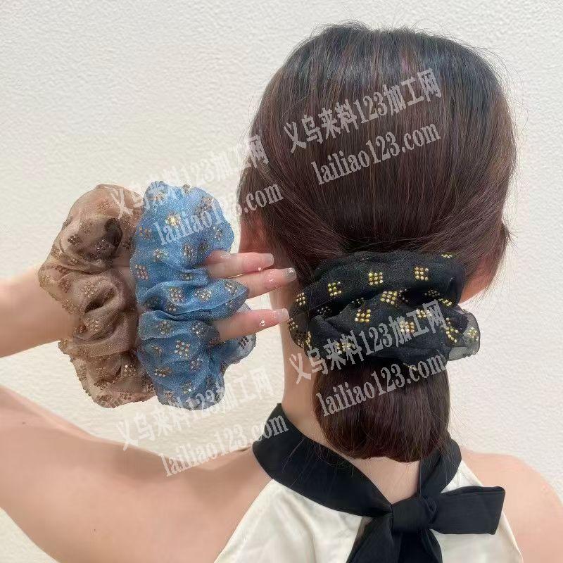 《有订单》布艺网纱大肠圈成品订单，寻找成