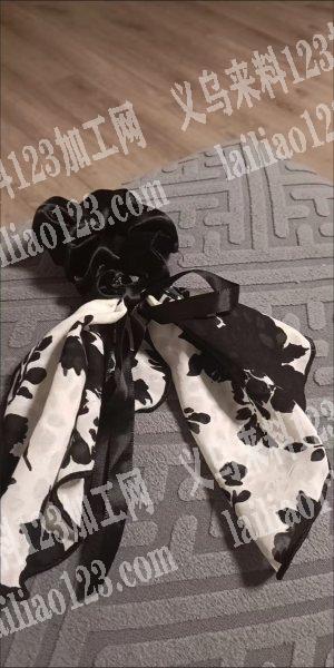 如图布艺飘带发圈成品订单，寻找做成品的工