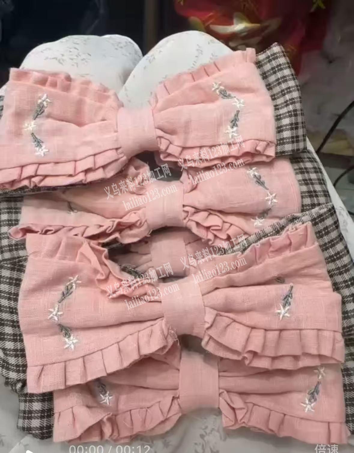 如图布艺蝴蝶结，找工厂，能供成品最好，能