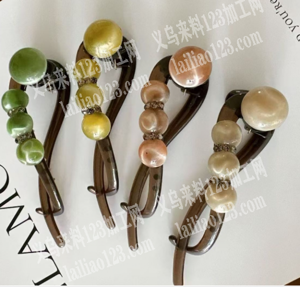 半圆的珠子订单，如图，这个发夹的配件，寻