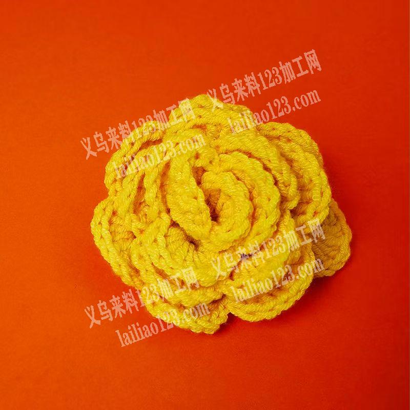 毛线钩针编织做玫瑰花，会做的工厂请联系详