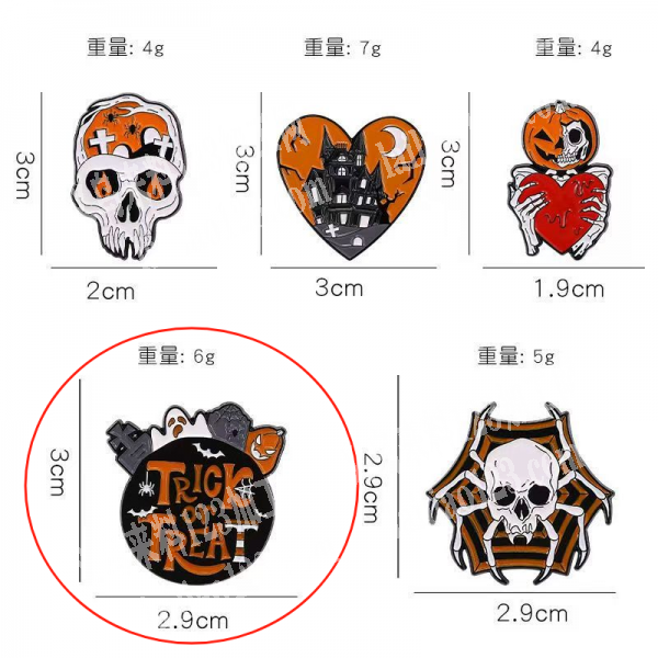 圣诞合金的金属烤漆胸针订单，如图，成品订
