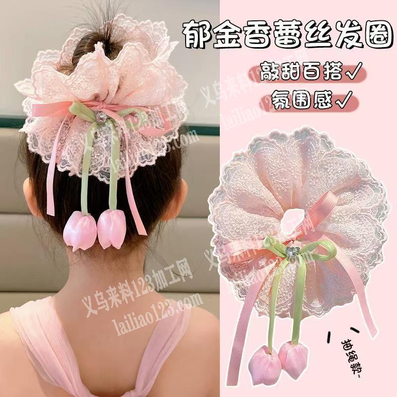 布艺蕾丝发圈订单外发加工，如图款式的，寻