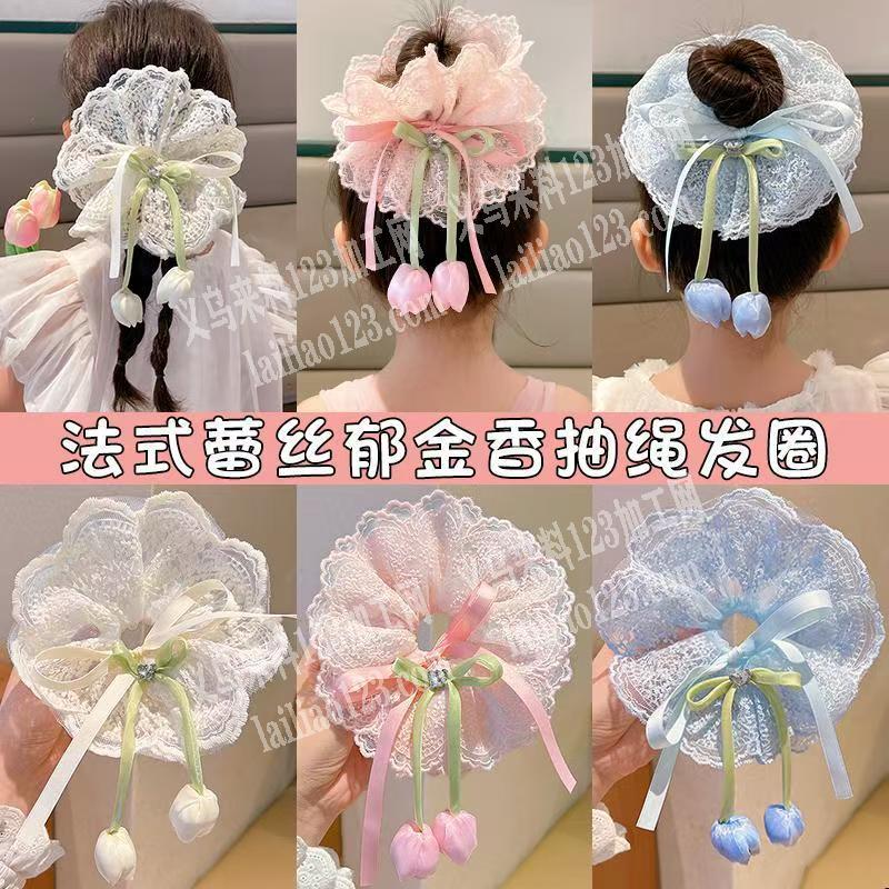 布艺蕾丝发圈订单外发加工，如图款式的，寻