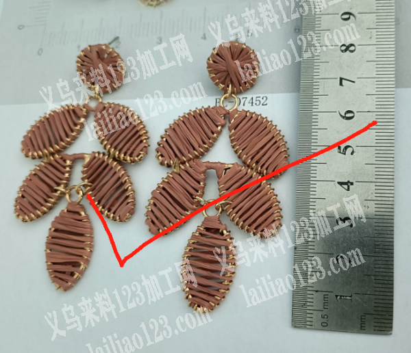 拉菲草缠绕耳环的订单，寻找工厂，谁家有做