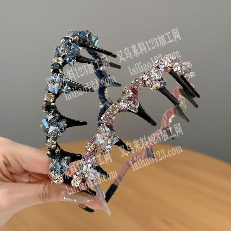 大量手工活外发，串珠水晶发箍，缠绕头箍的