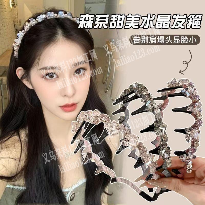 大量手工活外发，串珠水晶发箍，缠绕头箍的