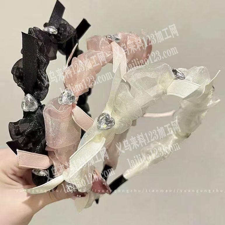布艺缠绕的发箍成品订单，如图蝴蝶结款式的