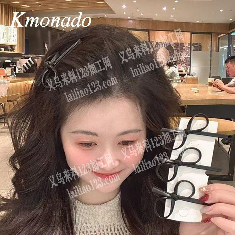 皮革条打结做蝴蝶结发夹的手工活，皮料子的
