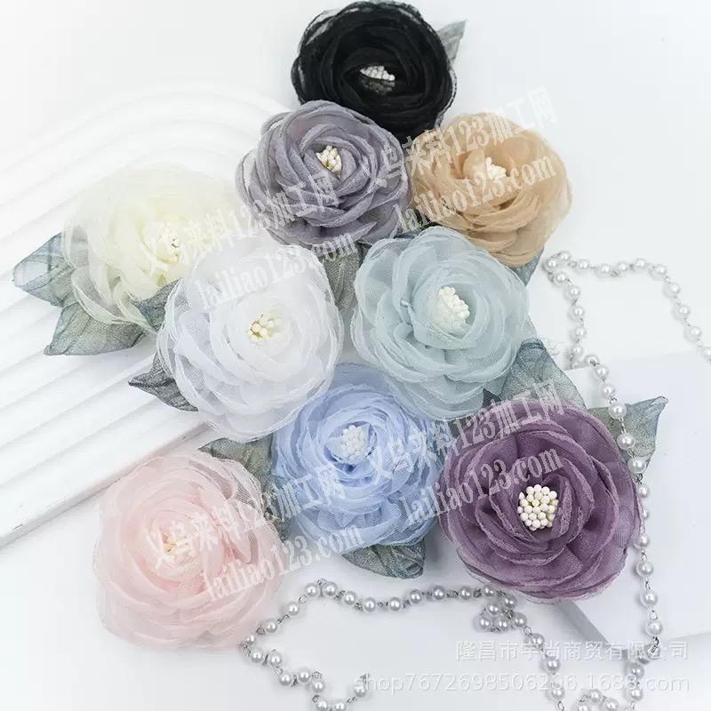 承接各类定型花，烧边花，手缝花，粘抓夹，绕发箍。等