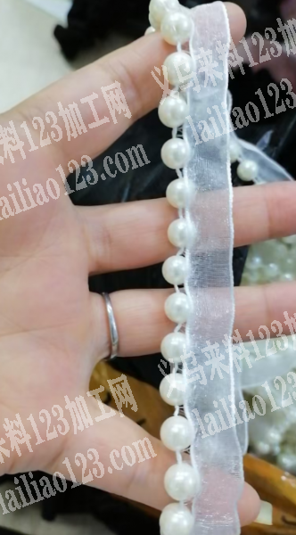 采购如图珍珠珠链的花边，寻找供应商或者厂