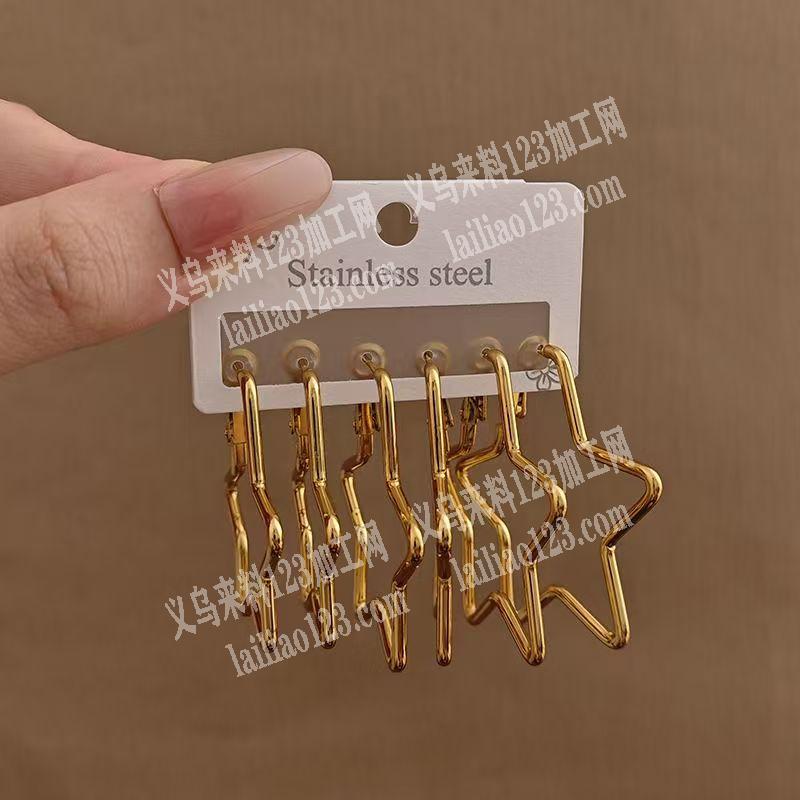 不锈钢耳环套装订单，大量订单。如图。寻找