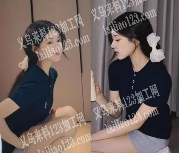 布艺蝴蝶结粘胶粘在抓夹上面的手工活外发加