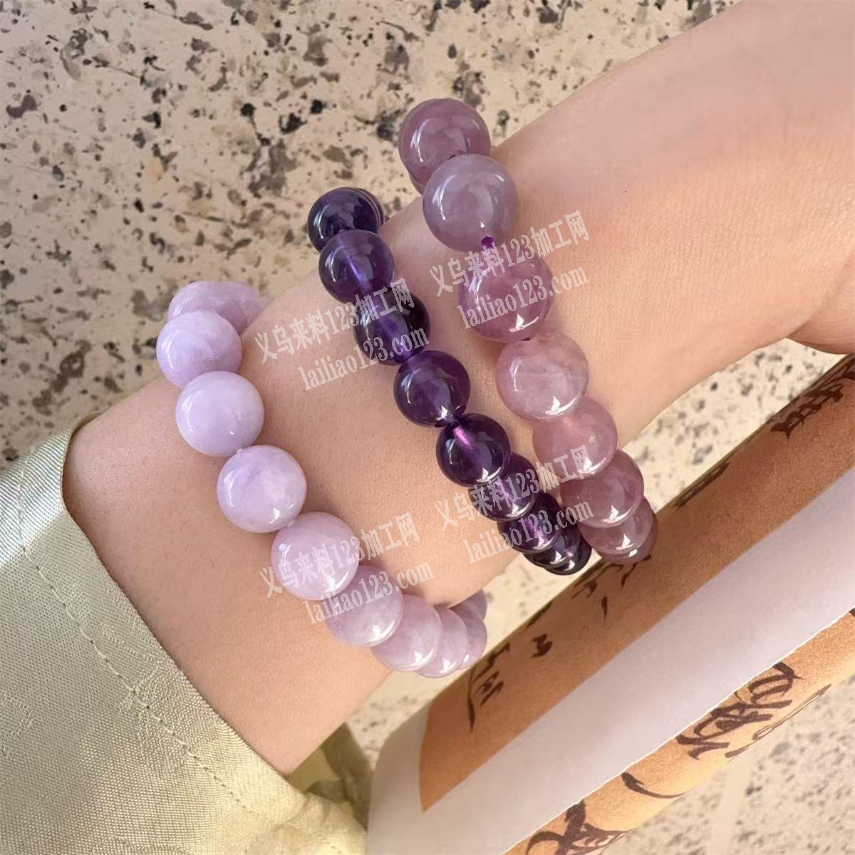 大量手工串珠手串成品订单，如图，发晶石，