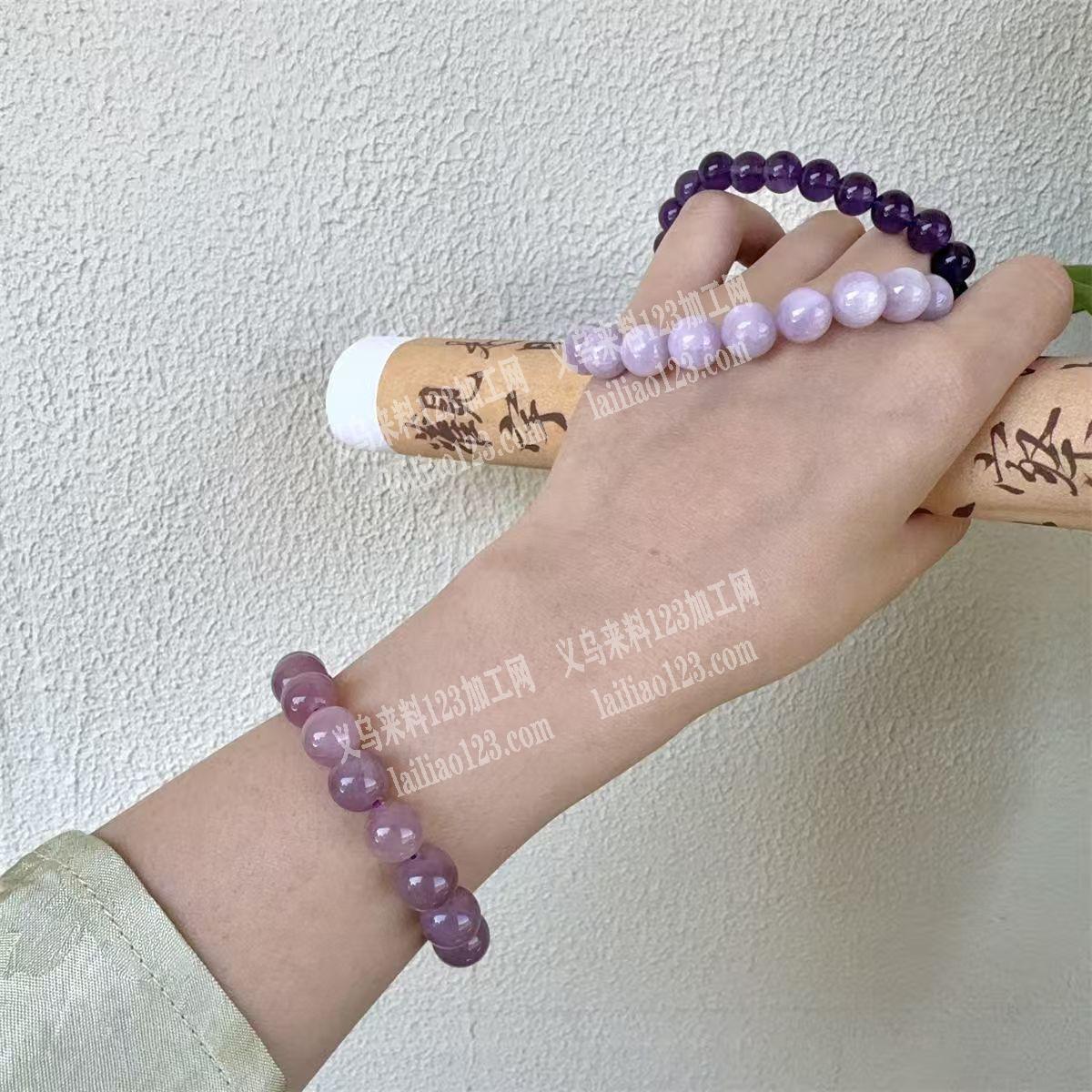 大量手工串珠手串成品订单，如图，发晶石，