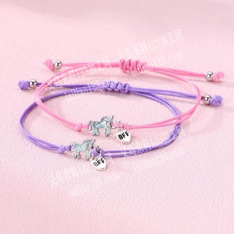 手链穿绳子+编织+打结的手工活外发加工，