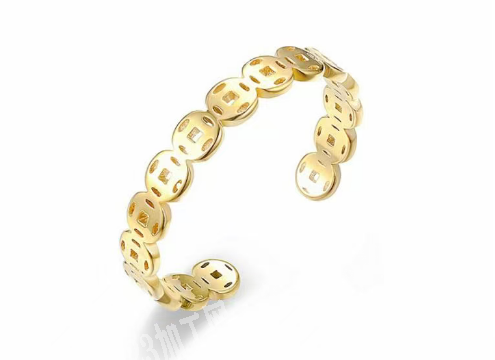 活口钛钢戒指铜钱纹戒指订单，寻找戒指工厂