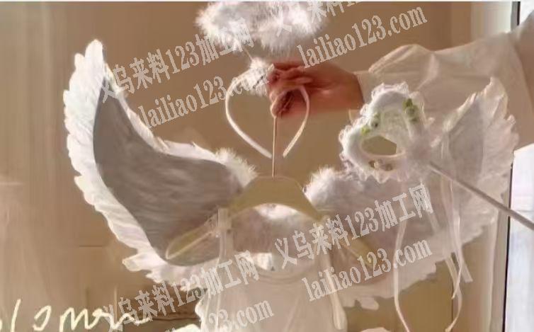 羽毛饰品制品订单外发，如图，羽毛翅膀头箍