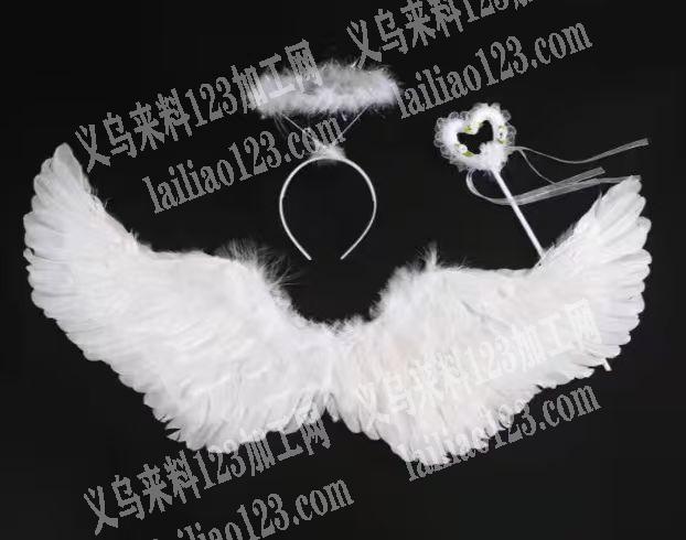 羽毛饰品制品订单外发，如图，羽毛翅膀头箍