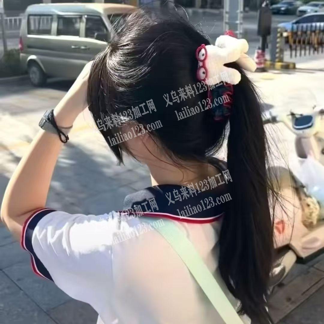 布艺发圈粘手工蝴蝶结+包装的手工活外发，