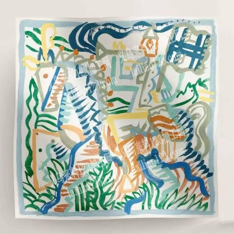 桑蚕丝围巾印花外发加工，如图，寻找印花的