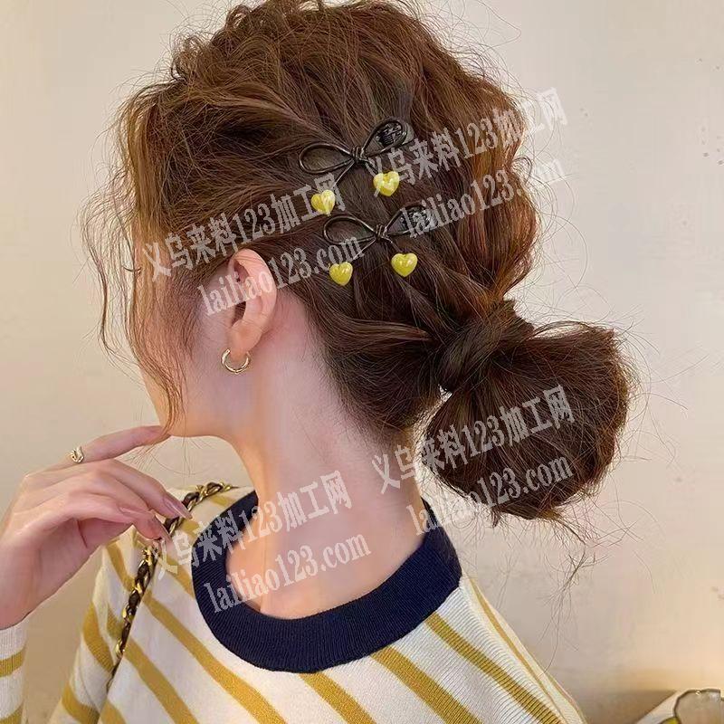 爱心桃蝴蝶结发夹订单，哪家能做请联系详谈