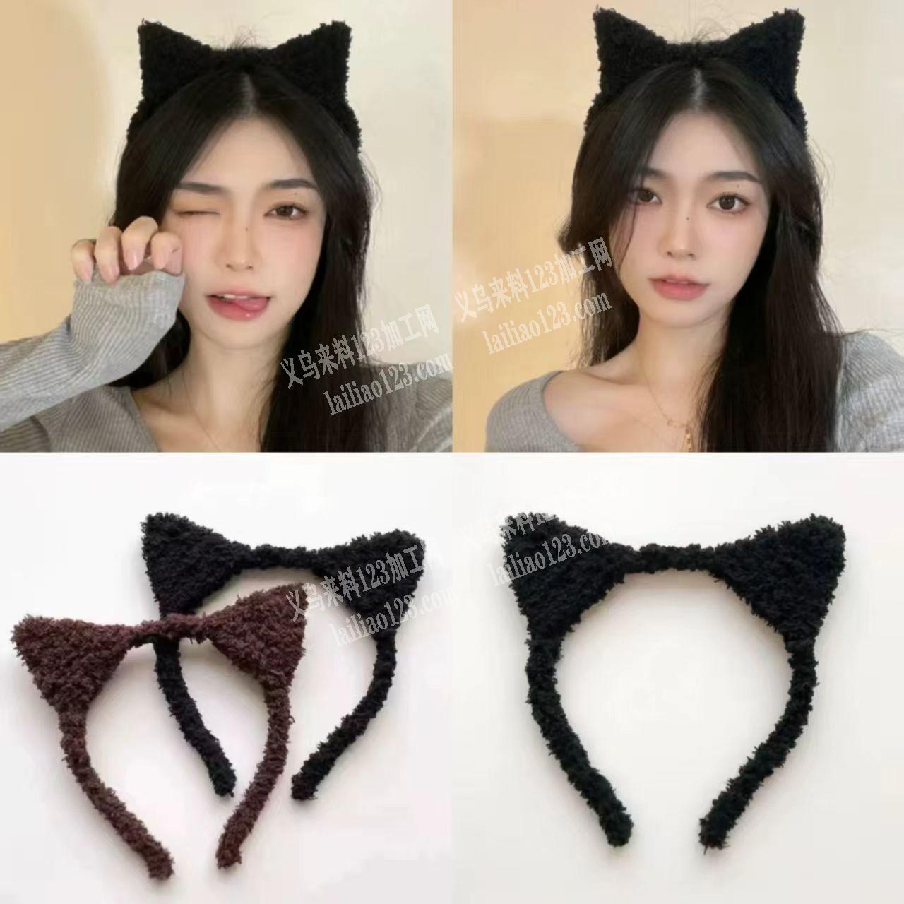 毛绒猫耳发箍订单。外发加工。，寻找加工厂