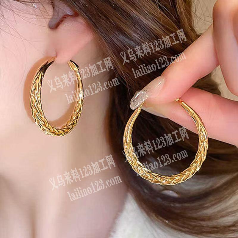 辫子麻花款式的耳环订单，大圈耳环订单，如