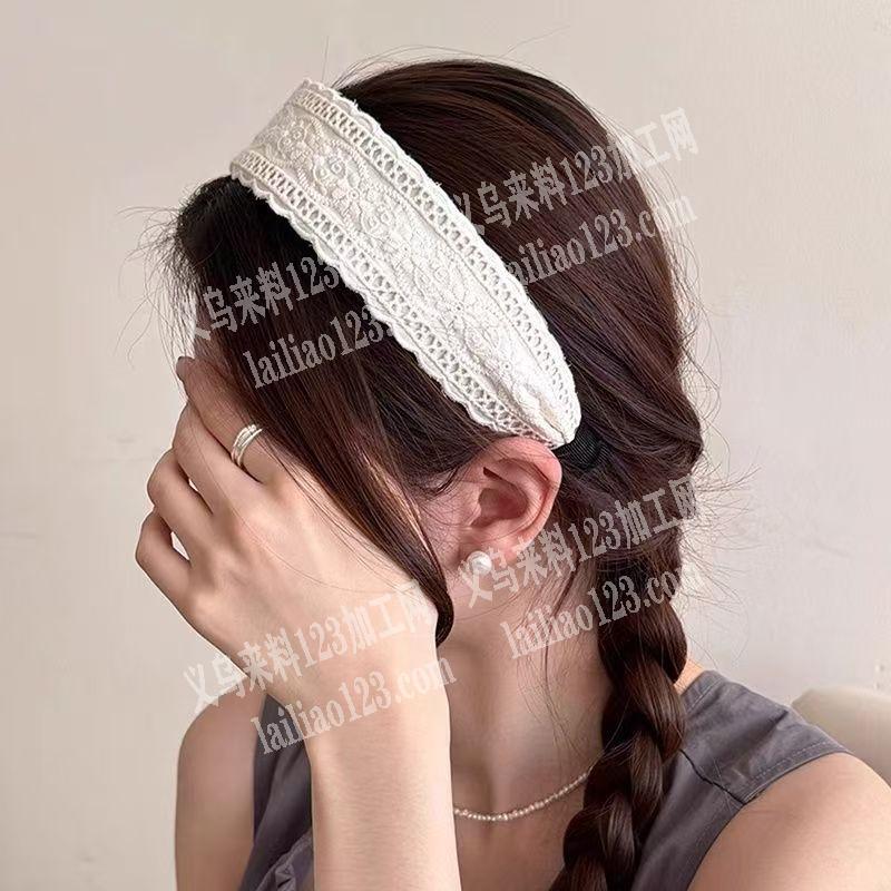 如图布艺花边款式的头箍订单，寻找专业做头