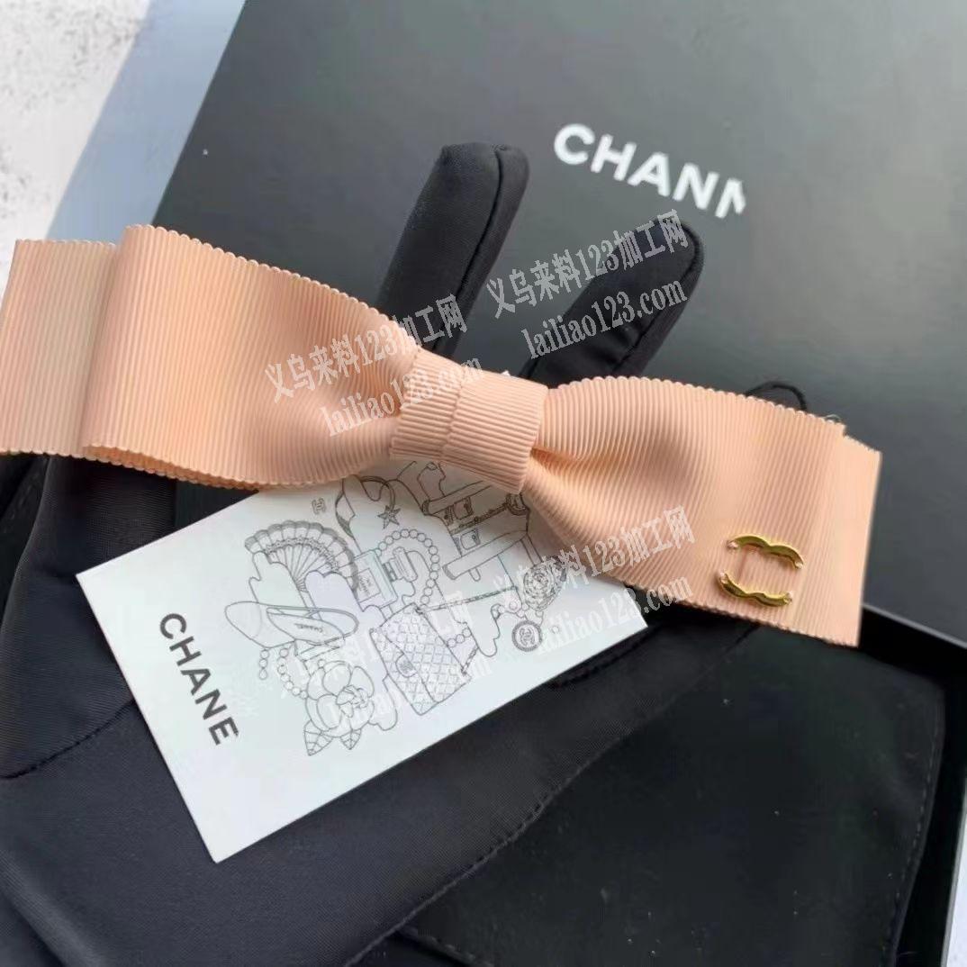 手工布艺蝴蝶结发夹订单，如图，织带款式的