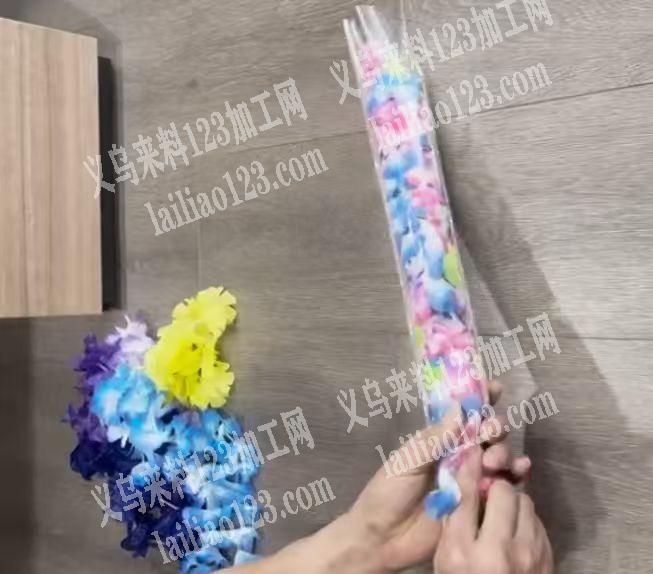 仿真花环包装的手工活外发，长期有货做，手