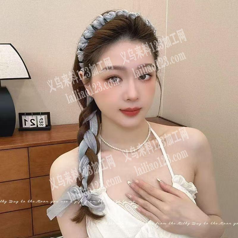 大量手工绕布条的手工头箍成品订单，寻找包