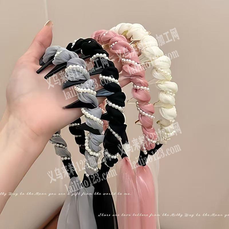 大量手工绕布条的手工头箍成品订单，寻找包