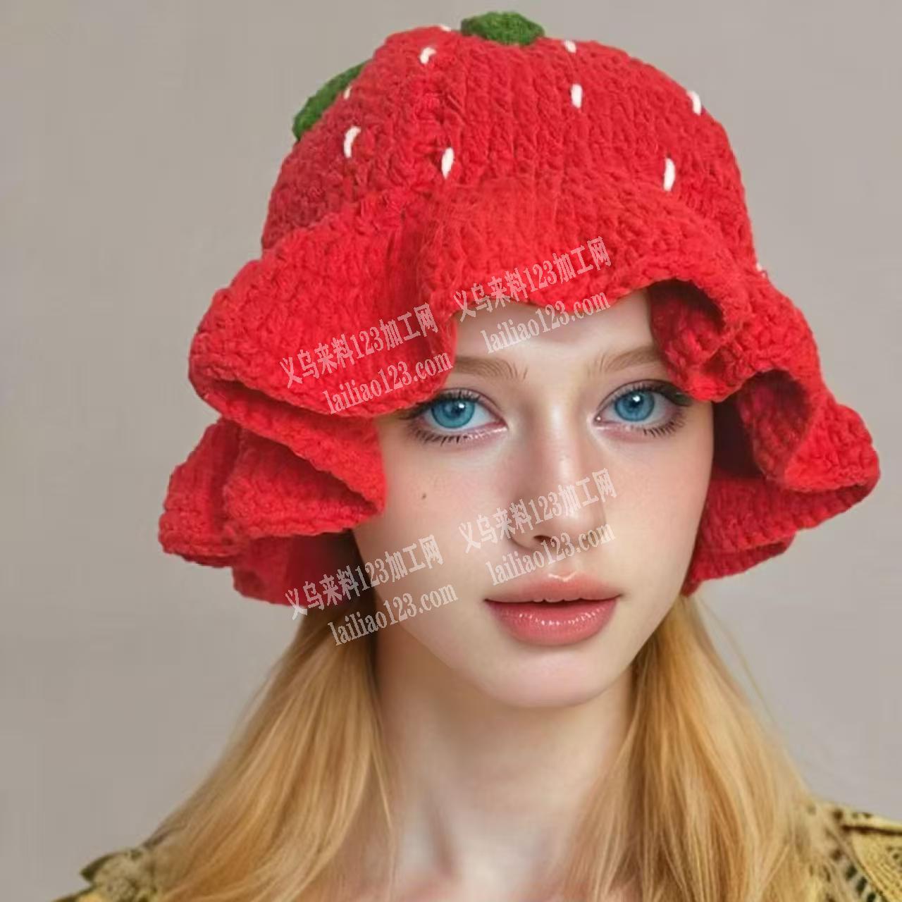 大量手工钩针编织的帽子订单，如图，寻找加