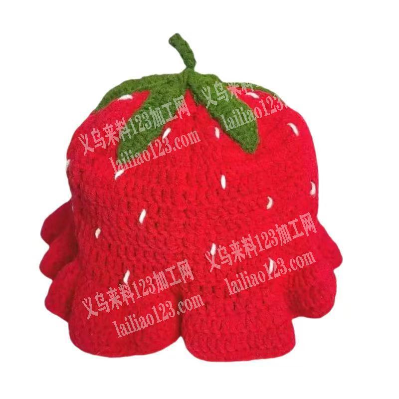 大量手工钩针编织的帽子订单，如图，寻找加