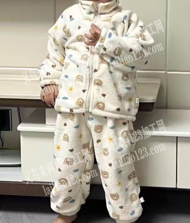 珊瑚绒睡衣套装订单外发加工，发江西上饶广