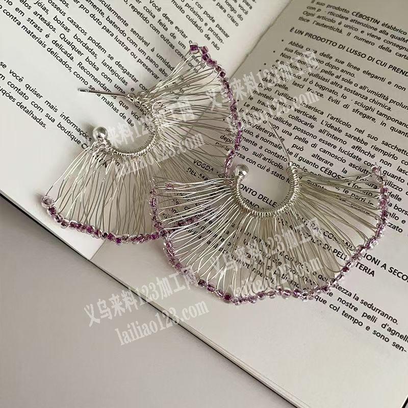 如图穿珠子绕铁丝编织成的耳环订单，哪家能