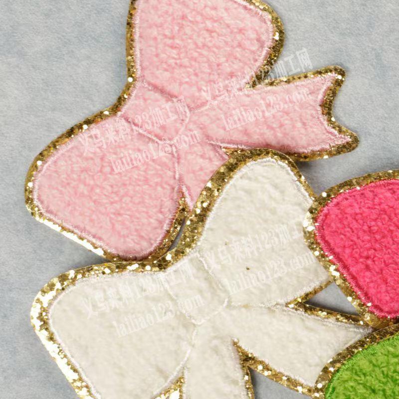 蝴蝶结毛巾绣订单，如图，寻找专业做毛巾绣