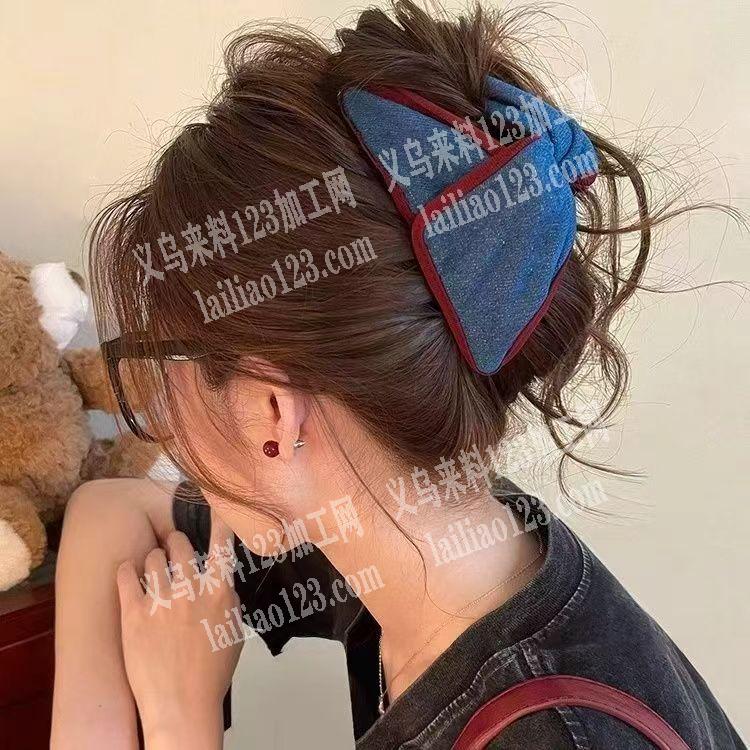 如图牛仔布的布艺发饰订单，寻找加工厂，会