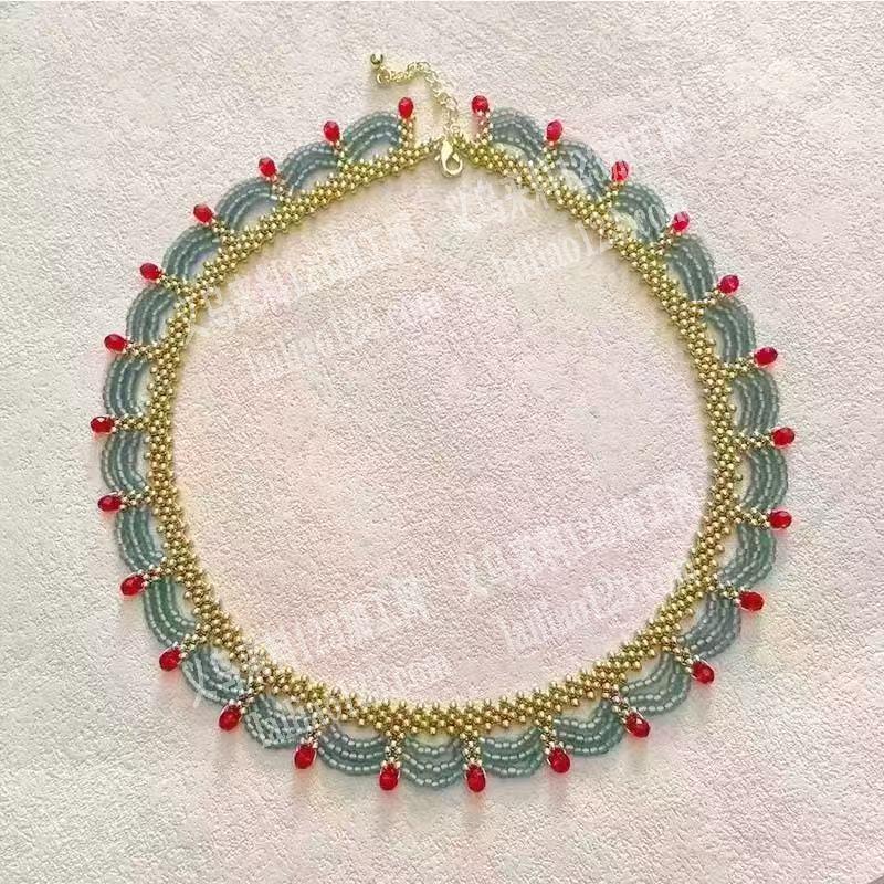 手工活外发，发外地，大量如图项链穿珠子编