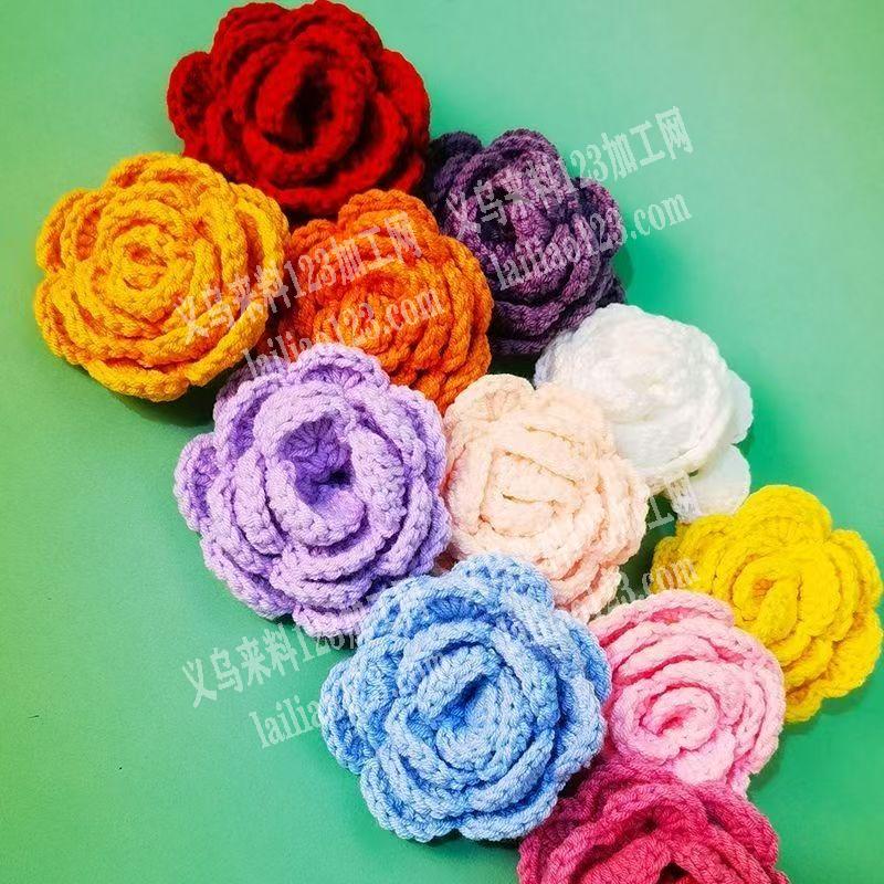 毛线钩针编织花朵手工活订单，如图，这个毛