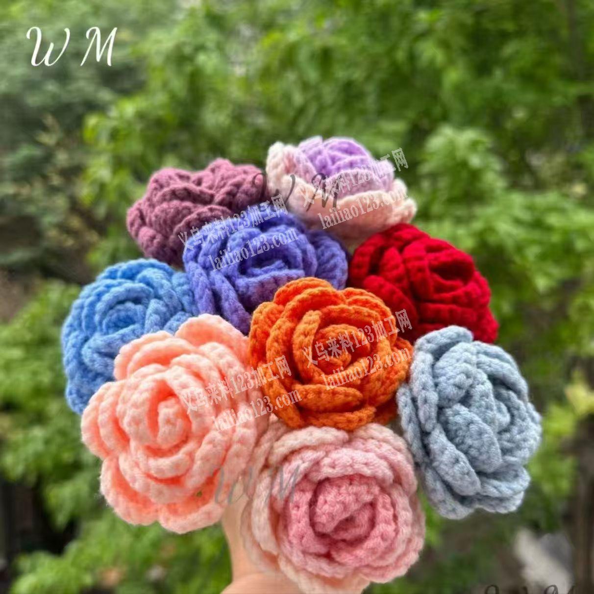 毛线钩针编织花朵手工活订单，如图，这个毛