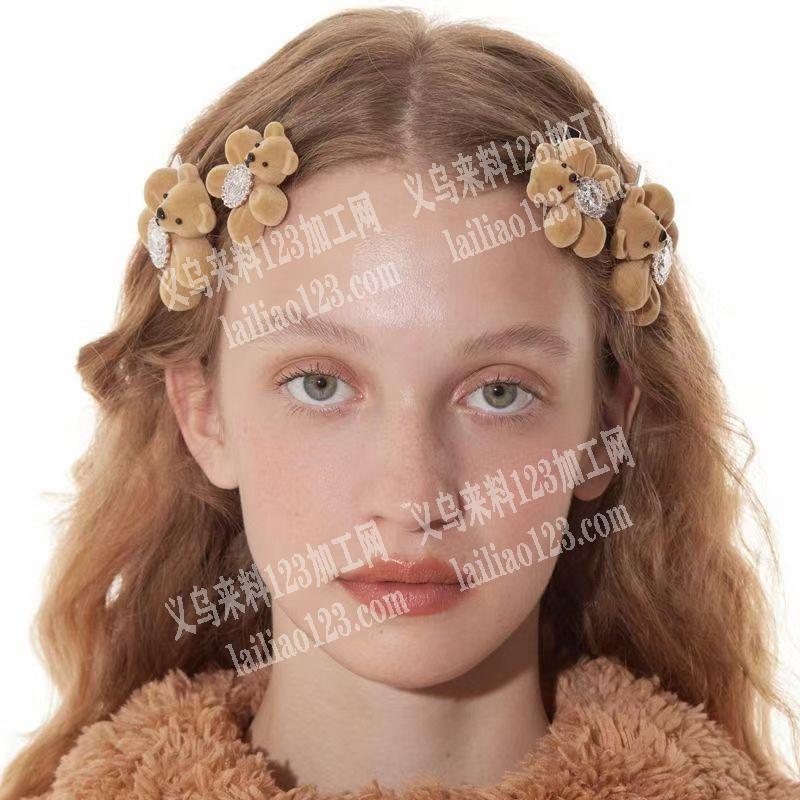 植绒小熊花朵订单，如图，寻找专业做的工厂