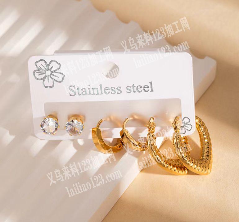 大量，不锈钢耳环订单，如图，套装，大量订