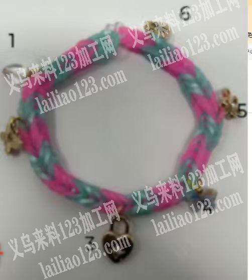 如图彩虹皮筋钩好的手链，急寻生产厂家，长
