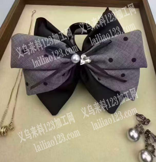 布艺蝴蝶结发夹成品订单，如图，寻找成品工